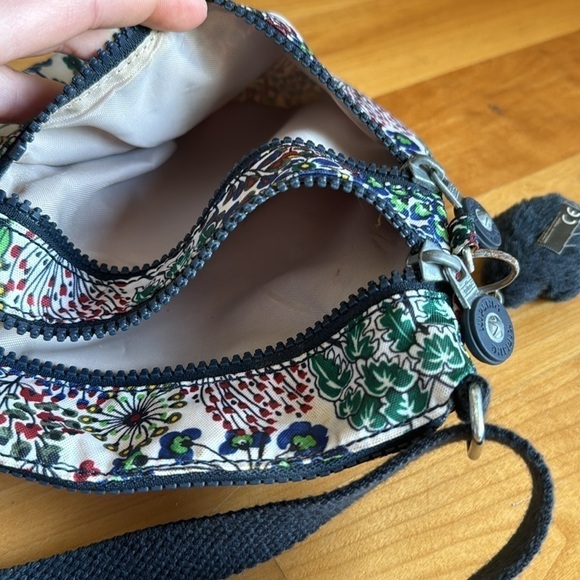 Kipling Floral Mini Crossbody Bag with monkey keychain bag charm travel purse - Picture 4 of 8